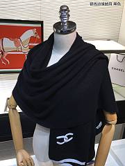 Chanel Cashmere Knitted Long Scarf Black – 60x200 cm - 5