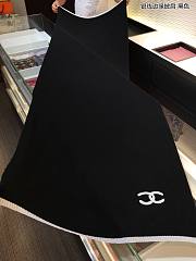 Chanel Cashmere Knitted Long Scarf Black – 60x200 cm - 3