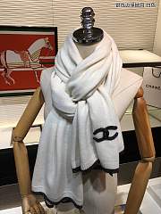 Chanel Cashmere Knitted Long Scarf White – 60x200 cm - 2