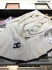 Chanel Cashmere Knitted Long Scarf White – 60x200 cm - 4