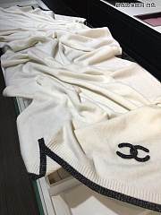 Chanel Cashmere Knitted Long Scarf White – 60x200 cm - 6