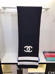 Chanel 100% Wool Fabric Scarf Black – 35x200 cm - 5