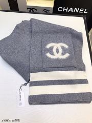 Chanel 100% Wool Fabric Scarf Grey – 35x200 cm - 5