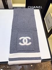 Chanel 100% Wool Fabric Scarf Grey – 35x200 cm - 4