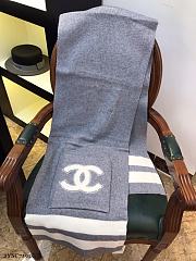 Chanel 100% Wool Fabric Scarf Grey – 35x200 cm - 3