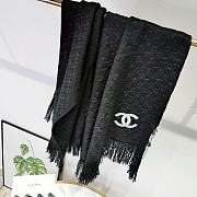 Chanel Bohemian Style With Stripe Knitting Scarf Black  – 180x65 cm - 6