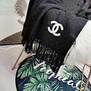 Chanel Bohemian Style With Stripe Knitting Scarf Black  – 180x65 cm - 4