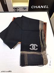 Chanel Embroidered Silk And Wool Scarf Black  – 2YSC7179 - 75×200 cm - 5