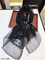 Chanel Embroidered Silk And Wool Scarf Black  – 2YSC7179 - 75×200 cm - 4