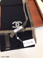 Chanel Embroidered Silk And Wool Scarf Black  – 2YSC7179 - 75×200 cm - 2