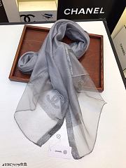 Chanel Embroidered Silk And Wool Scarf Grey  – 2YSC7179 - 75×200 cm - 5