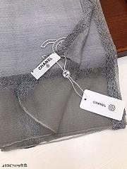 Chanel Embroidered Silk And Wool Scarf Grey  – 2YSC7179 - 75×200 cm - 2