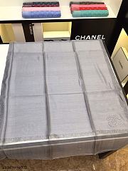 Chanel Embroidered Silk And Wool Scarf Grey  – 2YSC7179 - 75×200 cm - 3