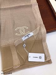 Chanel Embroidered Silk And Wool Scarf Beige  – 2YSC7179 - 75×200 cm - 2