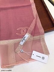 Chanel Embroidered Silk And Wool Scarf Pink – 2YSC7179 - 75×200 cm - 2