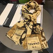 Chanel 100% Water-Soluble Cashmere Scarf Yellow – 100×200 cm - 2