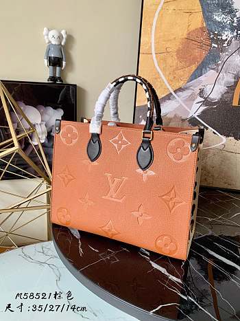 Louis Vuitton Onthego Monogram Empreinte Leather In Brown – M58522 – 35x27x14cm