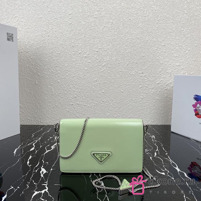 Prada Shiny Necklace Bag Green  – 1BD307 – 19x10.5x3.5 cm - 1