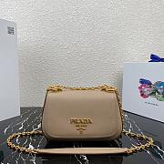 Prada Saffiano Leather Shoulder Bag Beige 1BD275  - 1