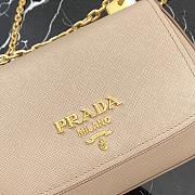 Prada Saffiano Leather Shoulder Bag Beige 1BD275  - 3