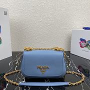 Prada Saffiano Leather Shoulder Bag Blue 1BD275 - 1