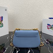 Prada Saffiano Leather Shoulder Bag Blue 1BD275 - 2