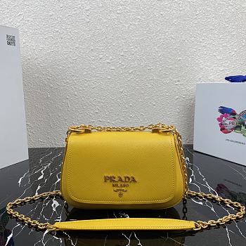 Prada Saffiano Leather Shoulder Bag Yellow 1BD275 