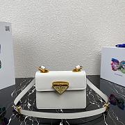 Prada Saffiano Leather Symbole Bag White 1BD270  - 1