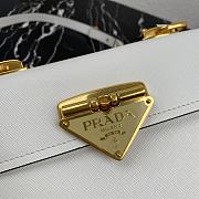 Prada Saffiano Leather Symbole Bag White 1BD270  - 2