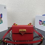 Prada Saffiano Leather Symbole Bag Red 1BD270  - 1