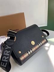 Burberry Leather and Vintage Check Note Crossbody Bag Black – 1791 – 25 x 8.5 x 18 cm - 2