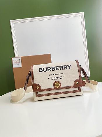 Burberry Horseferry Print Canvas Note Crossbody Bag – 80302491 – 25 x 8.5 x 18 cm