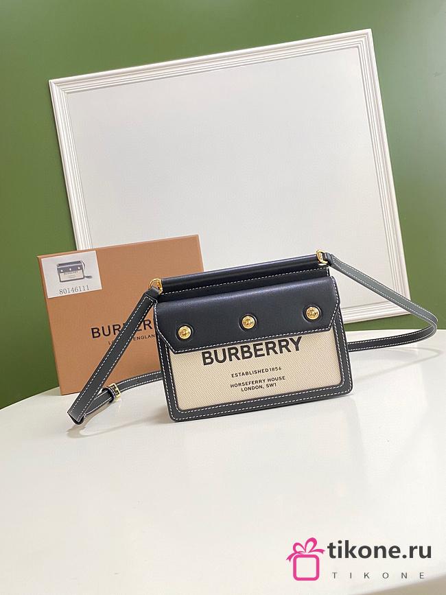 Burberry Horseferry Prints Canvas Crossbody Bag Black – 19 x 5 x 15 cm - 1