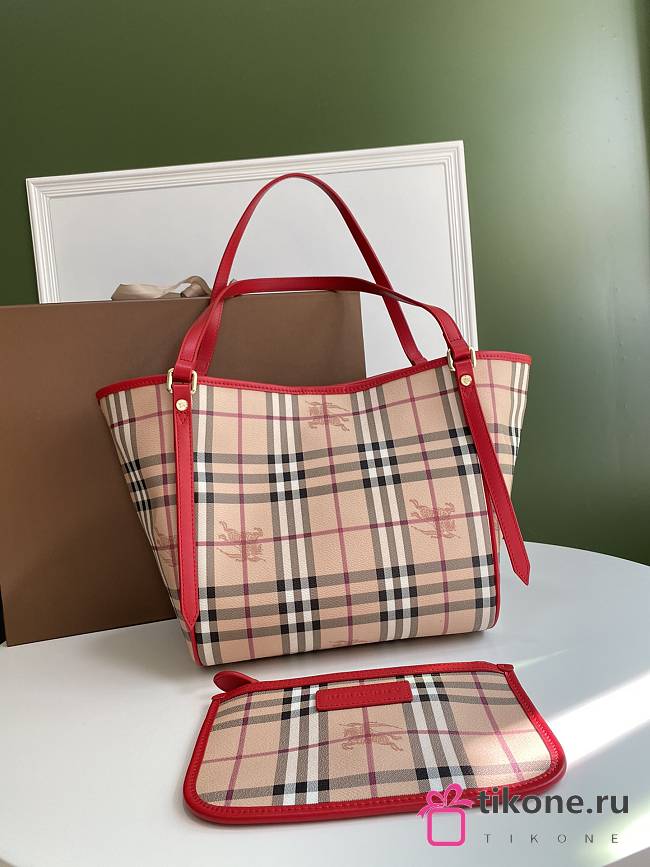 Burberry Vintage Classic Shopping Bag Red – 8883 -  27x26 cm - 1