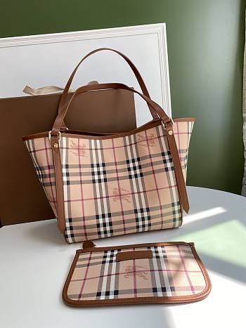Burberry Vintage Classic Shopping Bag Brown – 8883 -  27x26 cm