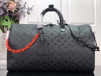 Louis Vuitton KEEPALL Embossed Travel Bag Black - M44470 – 50 x 29 x 22 cm