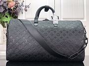 Louis Vuitton KEEPALL Embossed Travel Bag Black - M44470 – 50 x 29 x 22 cm - 3