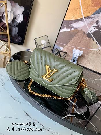 Louis Vuitton New Wave Multi Pochette Green Handbag - M56471 – 21x13x6.5 cm