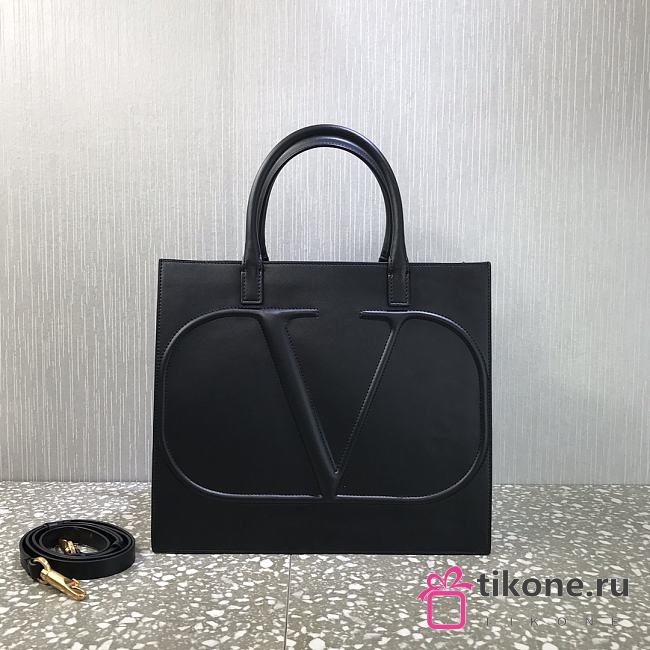 Valentino Garavani VLOGO Walk Calfskin Tote Bag Black – 2200L – 31x27x16cm - 1