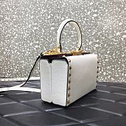 Valentino Garavani Rockstud Alcove Grained Calfskin White Box Bag – 0052# – 19x12x8cm - 3