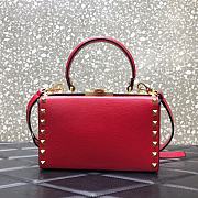 Valentino Garavani Rockstud Alcove Grained Calfskin Red Box Bag – 0052# – 19x12x8cm - 1