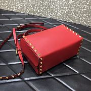 Valentino Garavani Rockstud Alcove Grained Calfskin Red Box Bag – 0052# – 19x12x8cm - 5