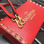 Valentino Garavani Rockstud Alcove Grained Calfskin Red Box Bag – 0052# – 19x12x8cm - 4