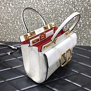 Valentino Rockstud Alcove Handbag In Grainy Calfskin White – 0041# – 23x20x6 cm - 3