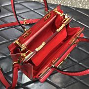 Valentino Rockstud Alcove Handbag In Grainy Calfskin Red – 0041# – 23x20x6 cm - 4