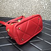 Valentino Roman Stud The Handle Bag 520 In Nappa Red – 1199# – 20×9×15 cm - 4