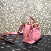 Valentino Roman Stud The Handle Bag 520 In Nappa Pink – 1199# – 20×9×15 cm - 5