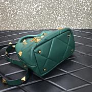 Valentino Roman Stud The Handle Bag 520 In Nappa Green – 1199# – 20×9×15 cm - 5