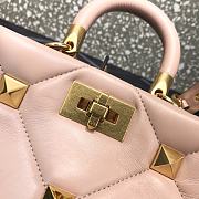 Valentino Roman Stud The Handle Bag 520 In Nappa Rose Cannelle – 1199# – 20×9×15 cm - 6