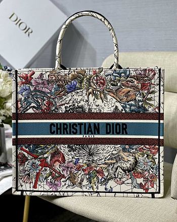 Dior Book Tote Bag Latte Multicolor Dior Constellation Embroidery – M1286ZRHP – 41.5x38x18 cm